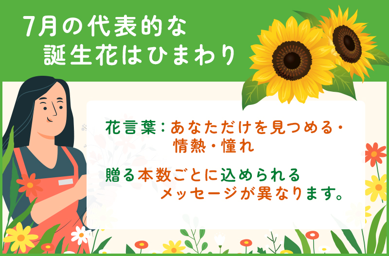 7月の代表的な誕生花はひまわり