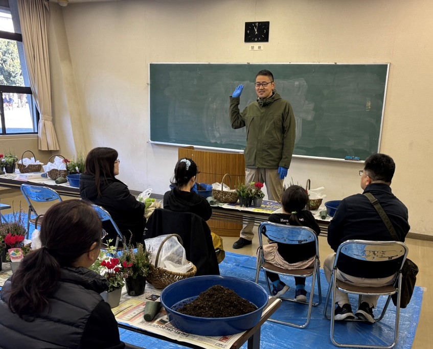 お花　土　寄せ植え　親子