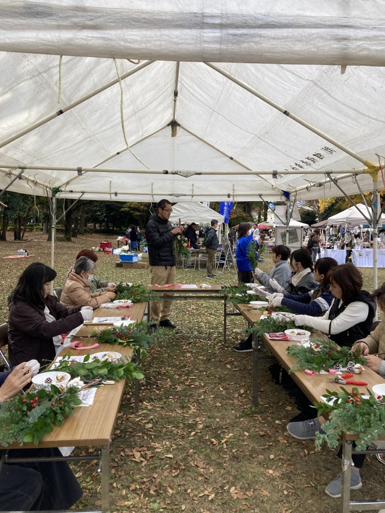 淵野辺公園スワッグづくり