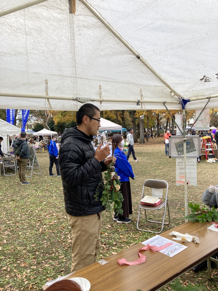 淵野辺公園スワッグづくり2