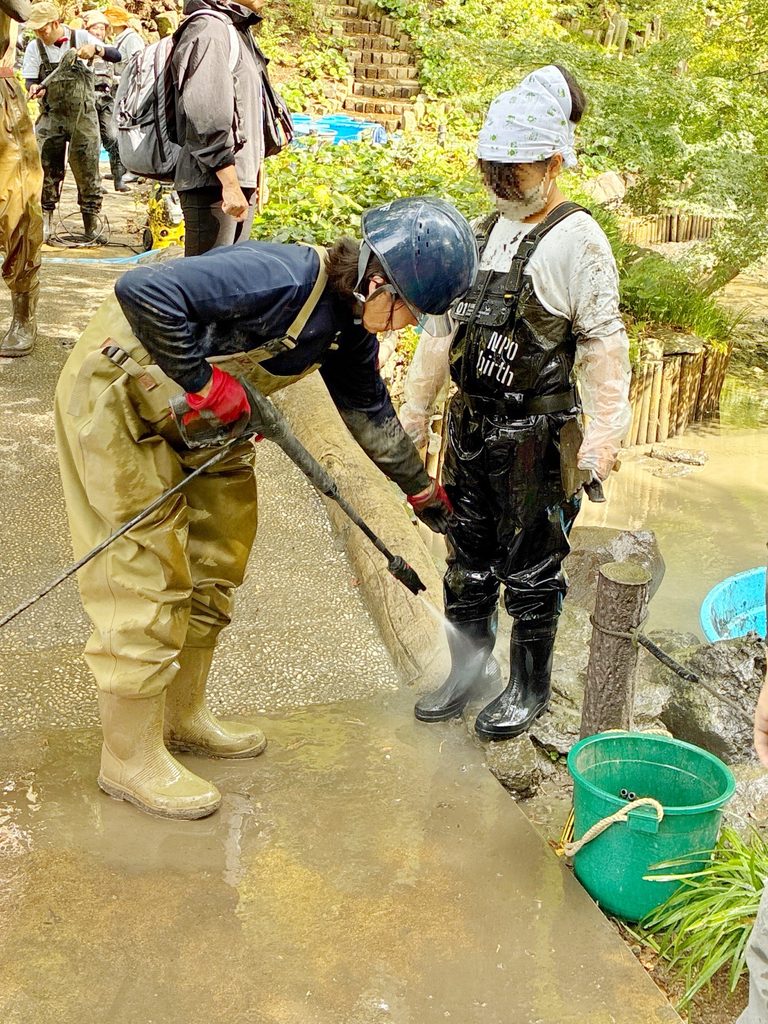 文京区 区制80周年 肥後細川庭園 かいぼり 高圧洗浄